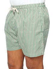 COSTUME MARE UOMO DON PEPè RIVIERA VERDE MUSCHIO A RIGHE IN TESSUTO ULTRA LEGGERO CON COULISSE