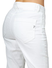 JEANS DONNA DONDUP KOONS BIANCO IN BULL FISSO CON BOTTONIERA GIOIELLO