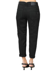 JEANS DONNA DONDUP KOONS NERO IN BULL FISSO CON BOTTONIERA GIOIELLO