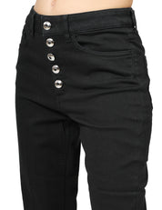 JEANS DONNA DONDUP KOONS NERO IN BULL FISSO CON BOTTONIERA GIOIELLO
