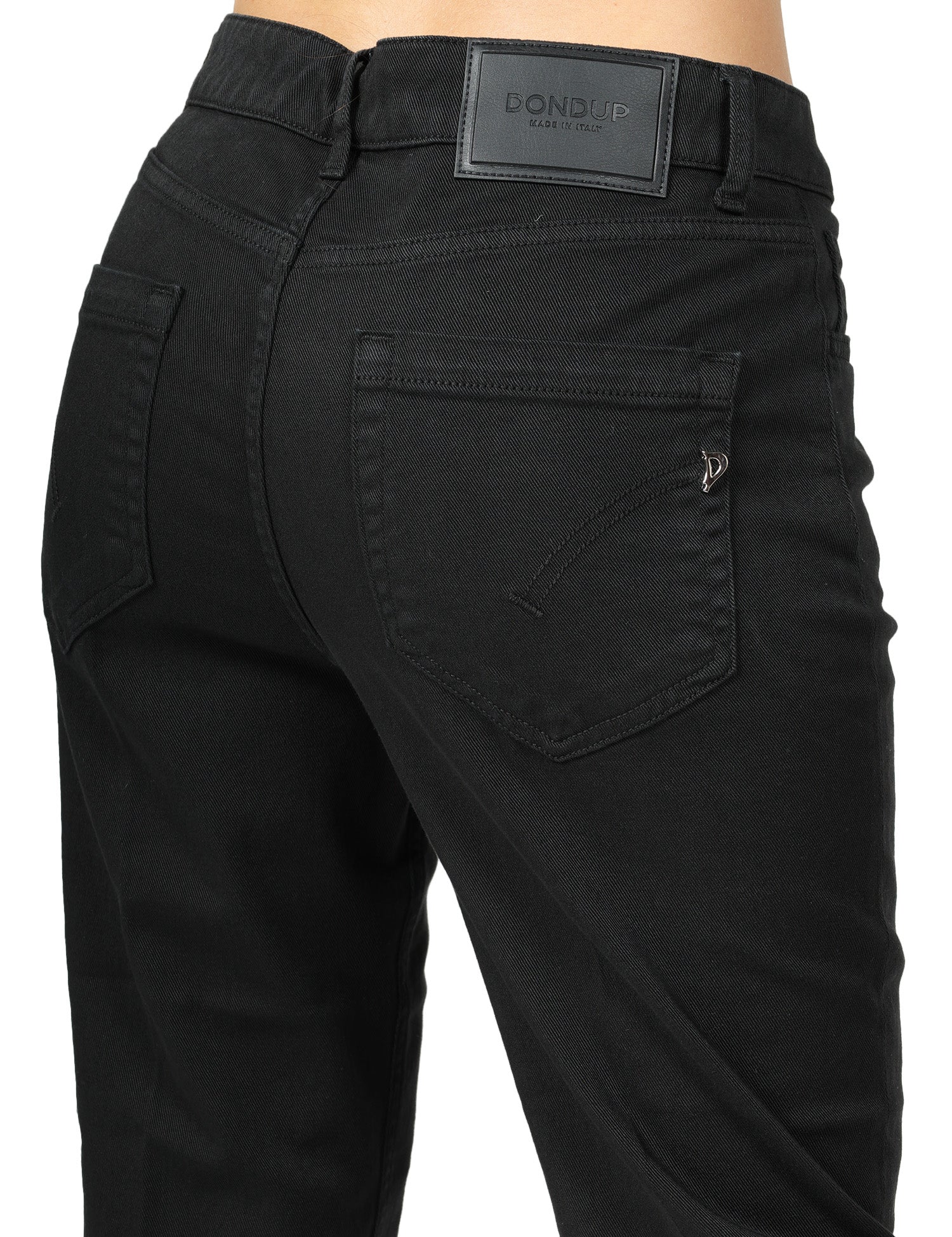 JEANS DONNA DONDUP KOONS NERO IN BULL FISSO CON BOTTONIERA GIOIELLO