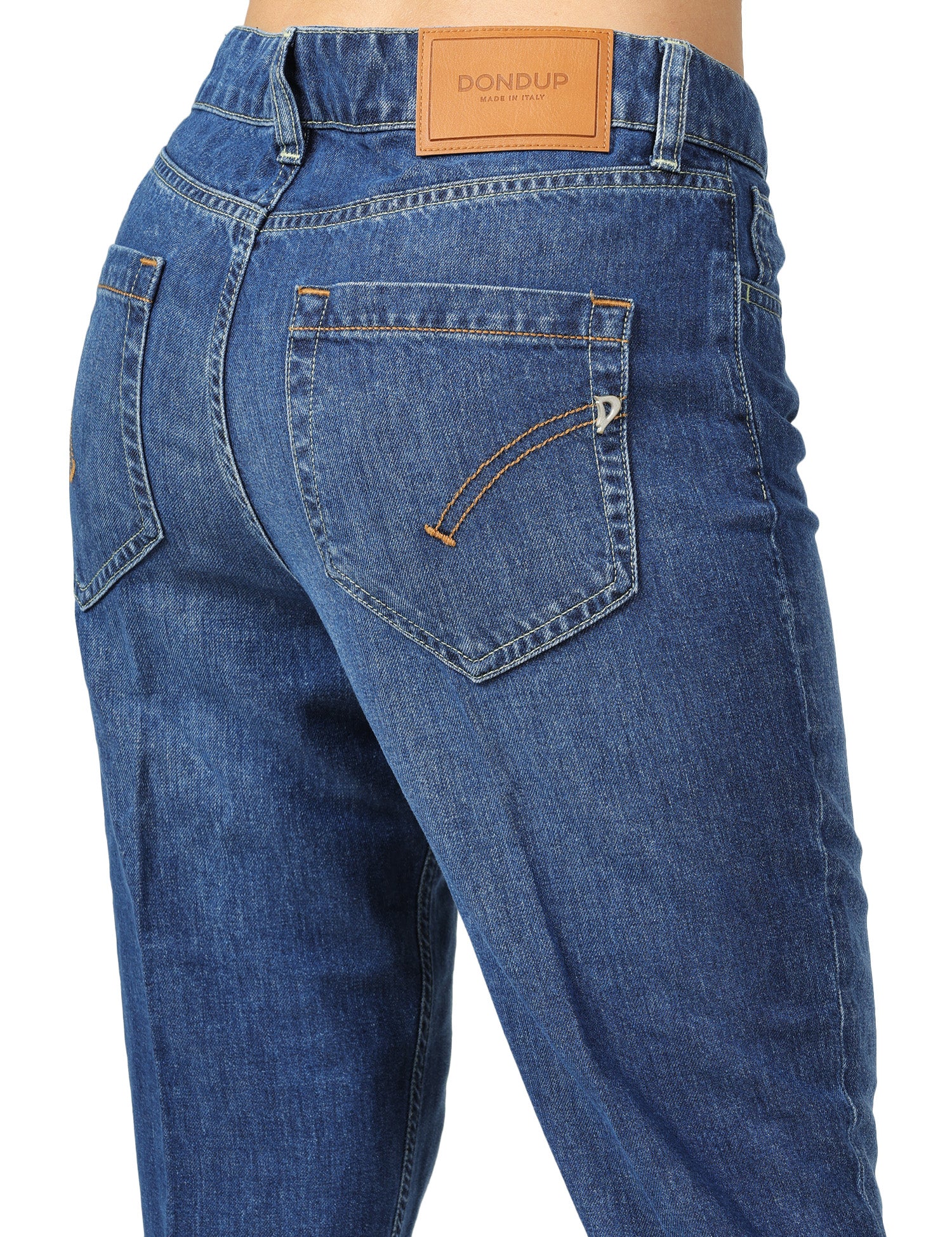 JEANS DONNA DONDUP KOONS LAVAGGIO MEDIO CON BOTTONIERA GIOIELLO