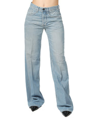 JEANS DONNA DONDUP JACKLYN LAVAGGIO CHIARO EFFETTO SLAVATO WIDE LEG A VITA BASSA