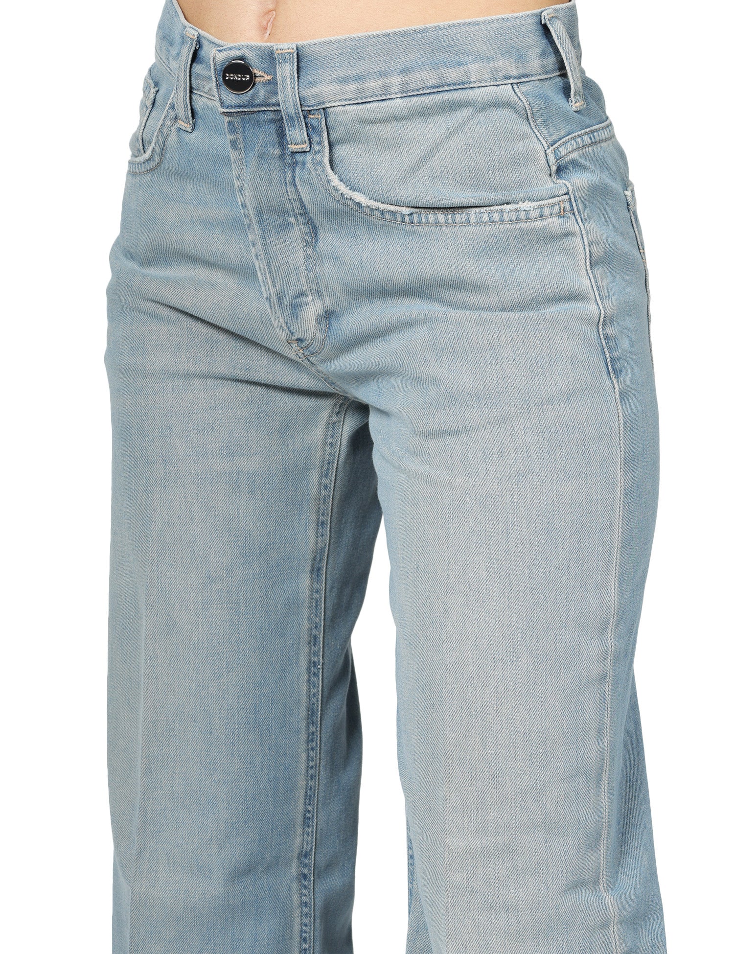JEANS DONNA DONDUP JACKLYN LAVAGGIO CHIARO EFFETTO SLAVATO WIDE LEG A VITA BASSA