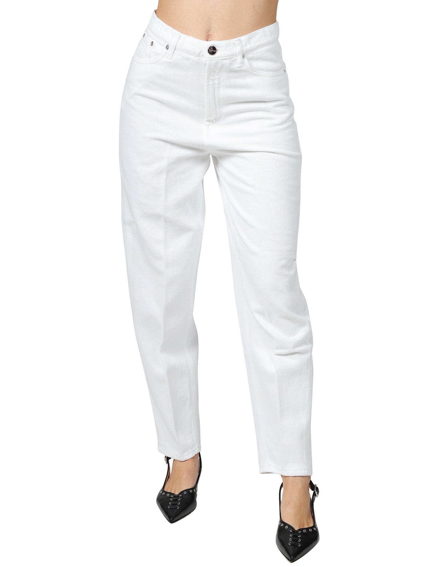 JEANS DONNA DONDUP BESSIE BULL BIANCO LOOSE FIT A VITA ALTA
