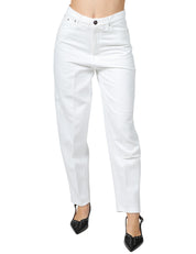 JEANS DONNA DONDUP BESSIE BULL BIANCO LOOSE FIT A VITA ALTA