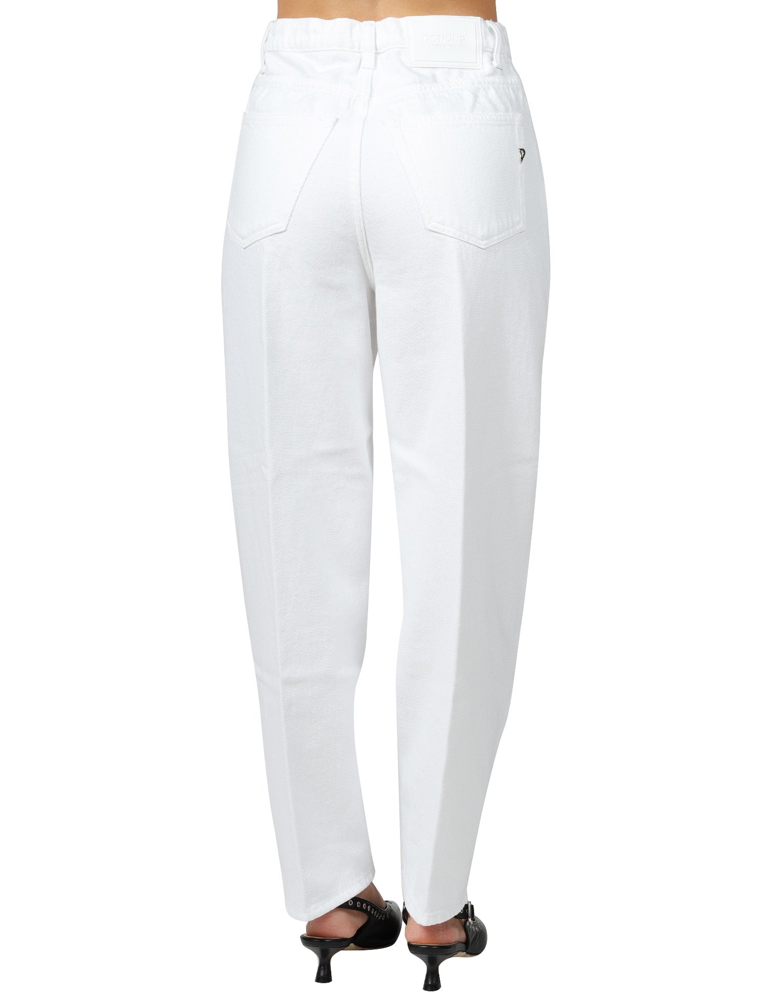 JEANS DONNA DONDUP BESSIE BULL BIANCO LOOSE FIT A VITA ALTA