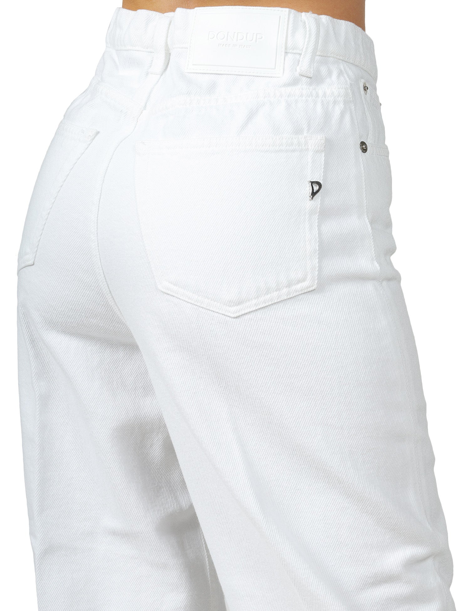 JEANS DONNA DONDUP BESSIE BULL BIANCO LOOSE FIT A VITA ALTA