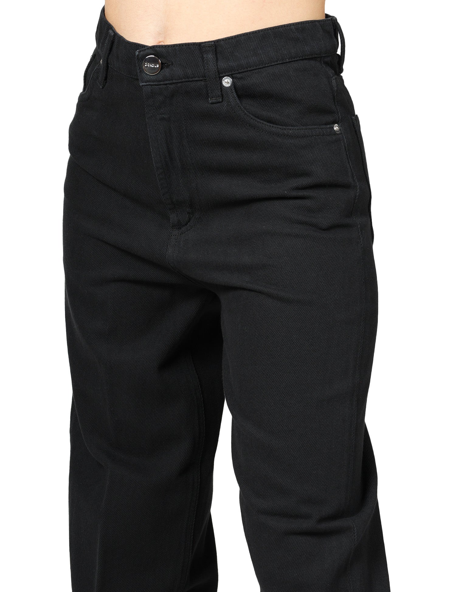 JEANS DONNA DONDUP BESSIE BULL NERO IN BULL FISSO A VITA ALTA LOOSE FIT