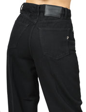 JEANS DONNA DONDUP BESSIE BULL NERO IN BULL FISSO A VITA ALTA LOOSE FIT