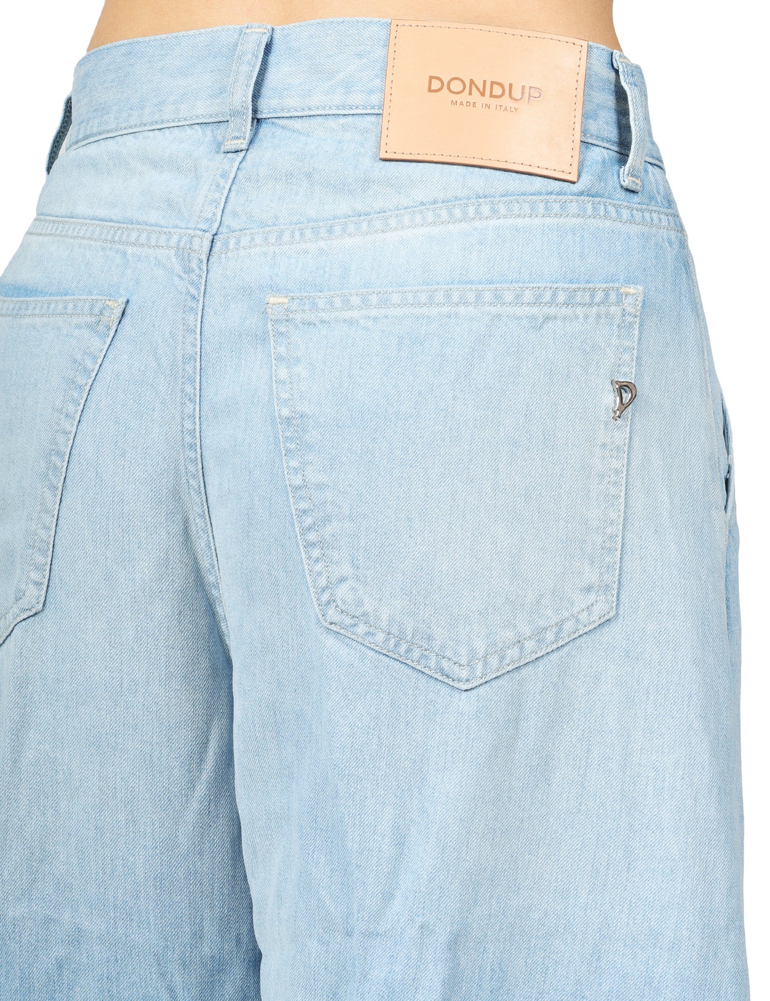 JEANS DONNA DONDUP ALEK DENIM CHIARO A VITA BASSA E GAMBA BALLON
