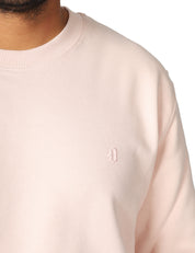 FELPA UOMO DONDUP ROSA GIROCOLLO IN COTONE CON D LOGO RICAMATA SUL PETTO.