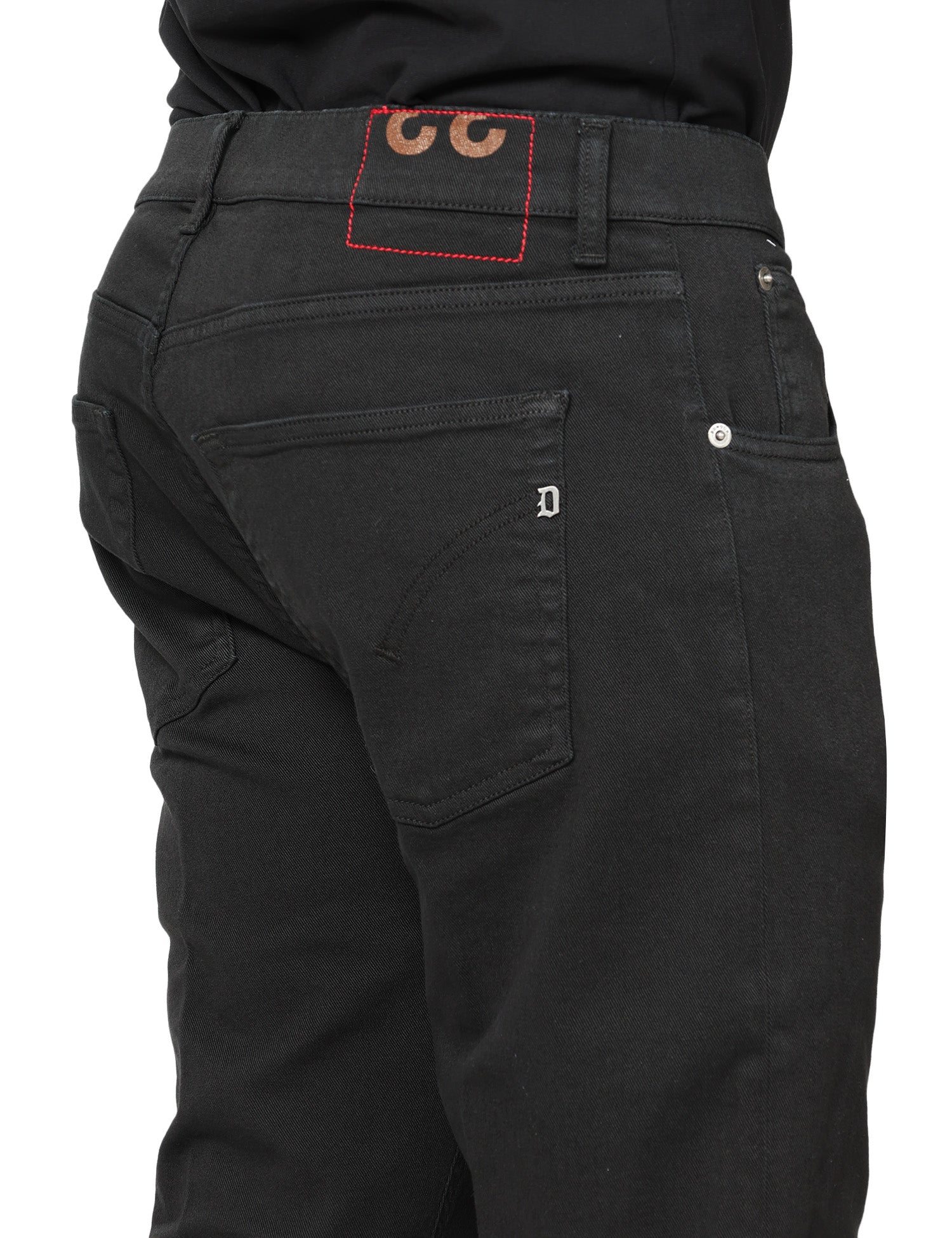 JEANS UOMO DONDUP DIAN NERO IN BULL STRETCH CARROT FIT