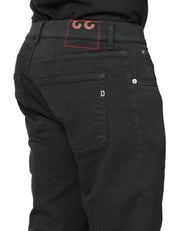 JEANS UOMO DONDUP DIAN NERO IN BULL STRETCH CARROT FIT