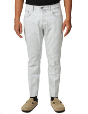 JEANS UOMO DONDUP DIAN GRIGIO CHIARO CINQUE TASCHE CARROT FIT