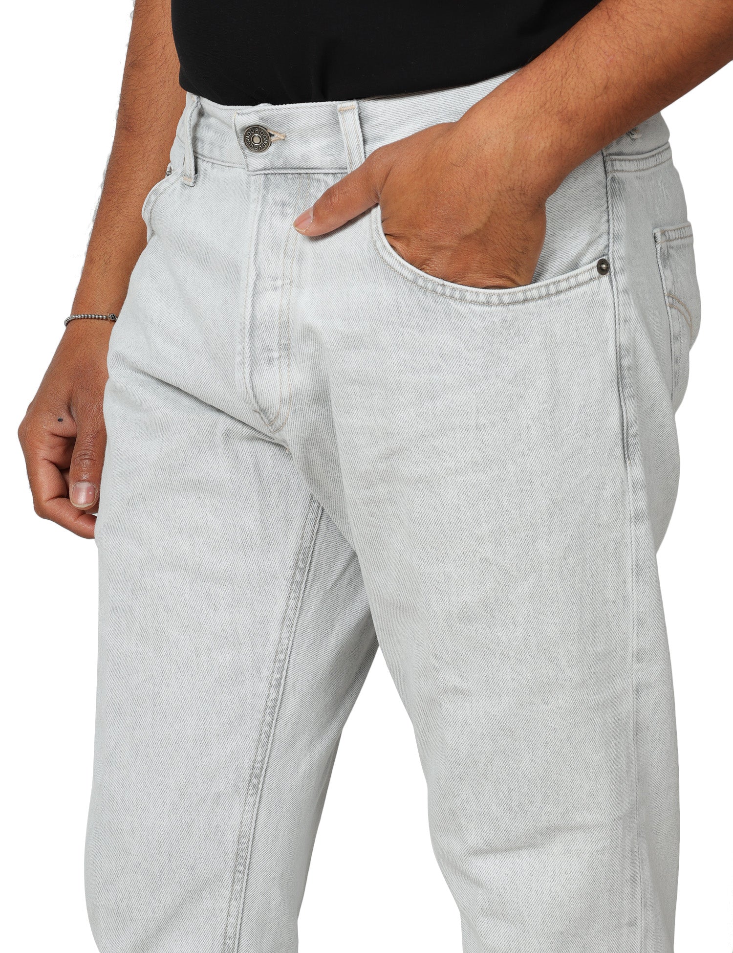 JEANS UOMO DONDUP DIAN GRIGIO CHIARO CINQUE TASCHE CARROT FIT