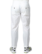 PANTALONE UOMO DONDUP GAUBERT RELAX BIANCO IN GABARDINA LEGGERA