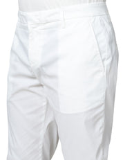 PANTALONE UOMO DONDUP GAUBERT RELAX BIANCO IN GABARDINA LEGGERA