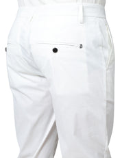 PANTALONE UOMO DONDUP GAUBERT RELAX BIANCO IN GABARDINA LEGGERA