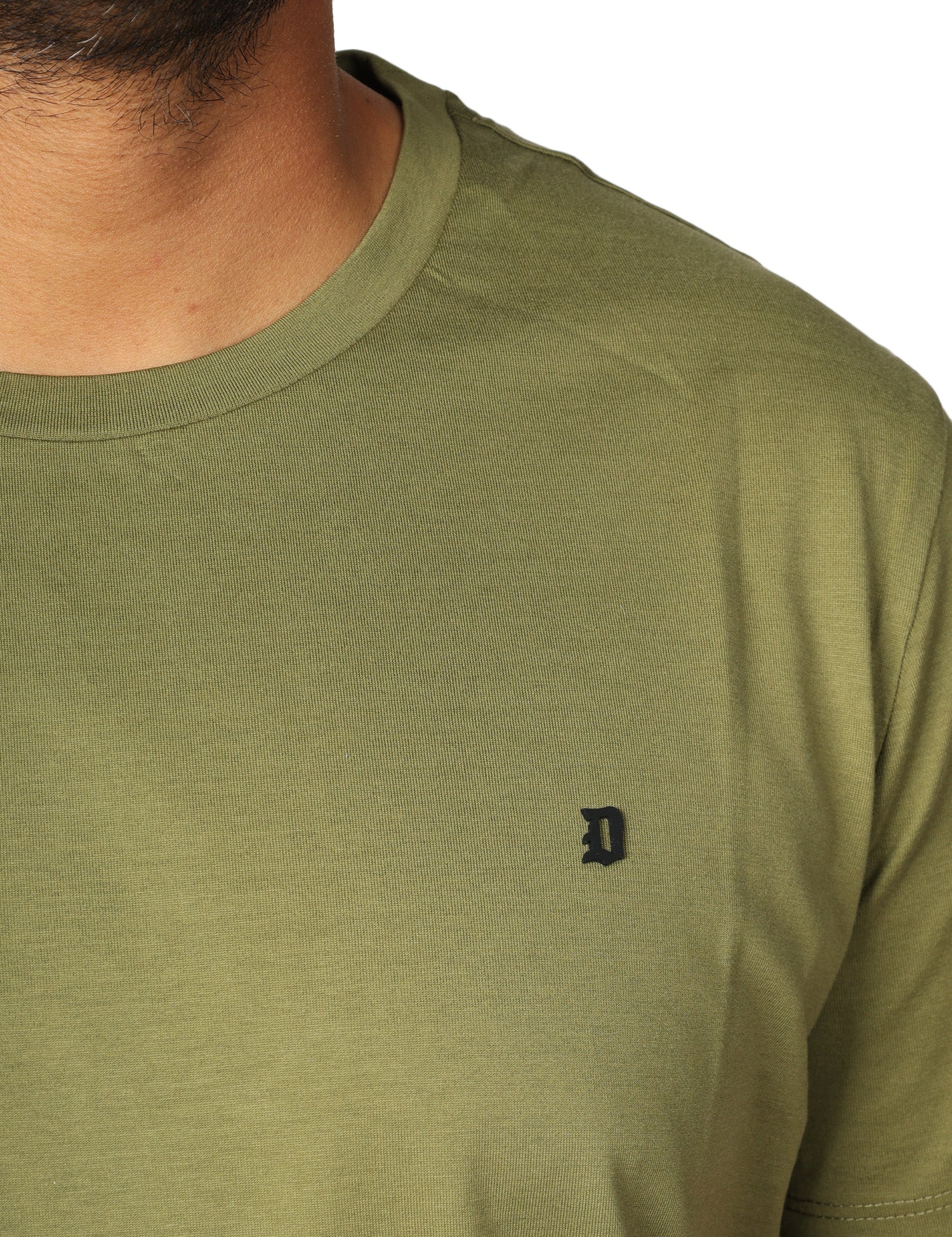 T-SHIRT UOMO DONDUP VERDE MILITARE GIROCOLLO CON D LOGO RICAMATA SUL PETTO