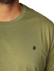 T-SHIRT UOMO DONDUP VERDE MILITARE GIROCOLLO CON D LOGO RICAMATA SUL PETTO