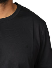 T-SHIRT UOMO DONDUP NERA GIROCOLLO IN JERSEY CON D LOGO SUL RICAMATA SUL PETTO
