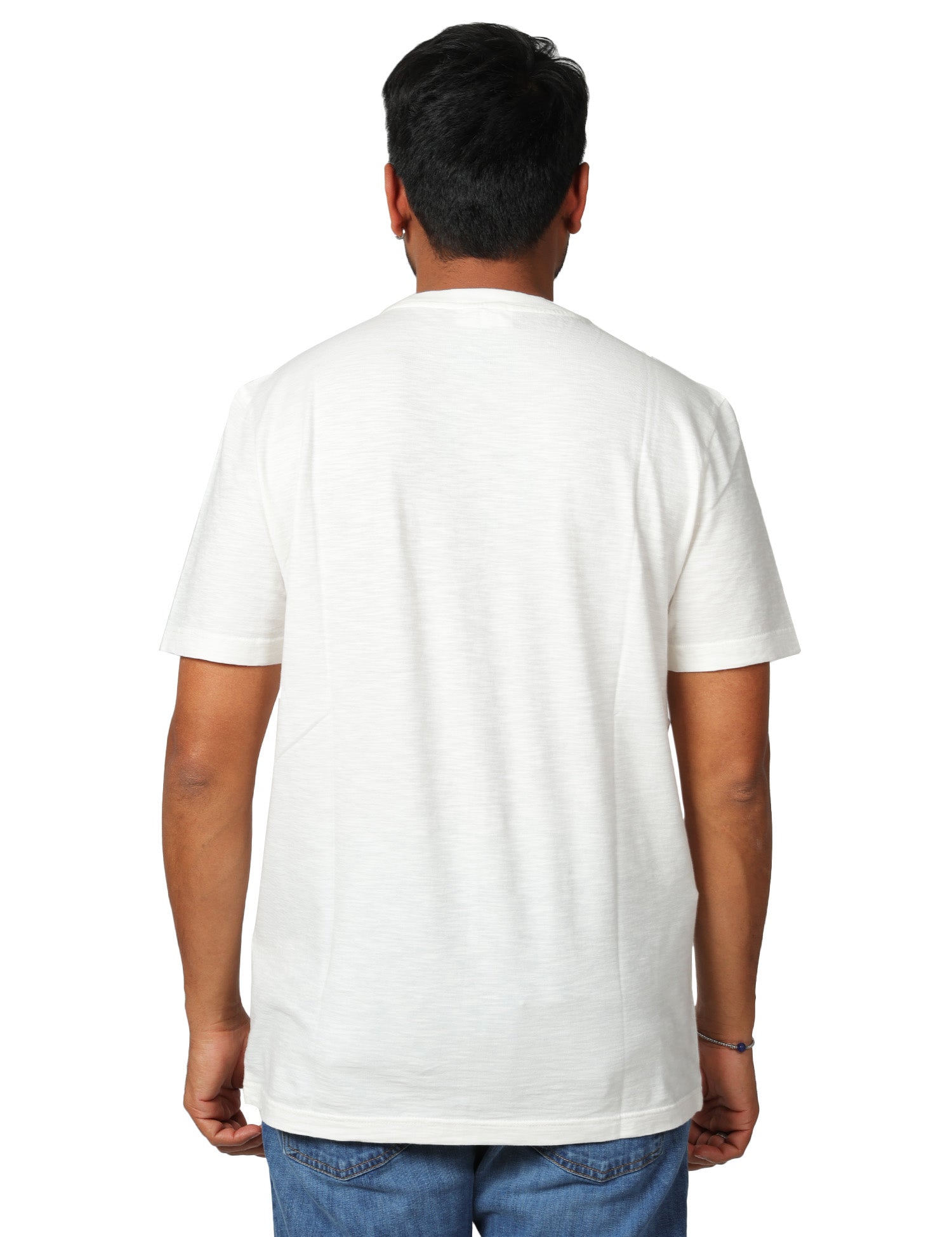 T-SHIRT UOMO DONDUP BIANCA IN JERSEY FIAMMATO CON LOGO SUL PETTO