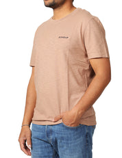 T-SHIRT UOMO DONDUP ORZO GIROCOLLO IN JERSEY FIAMMATO CON LOGO SUL PETTO