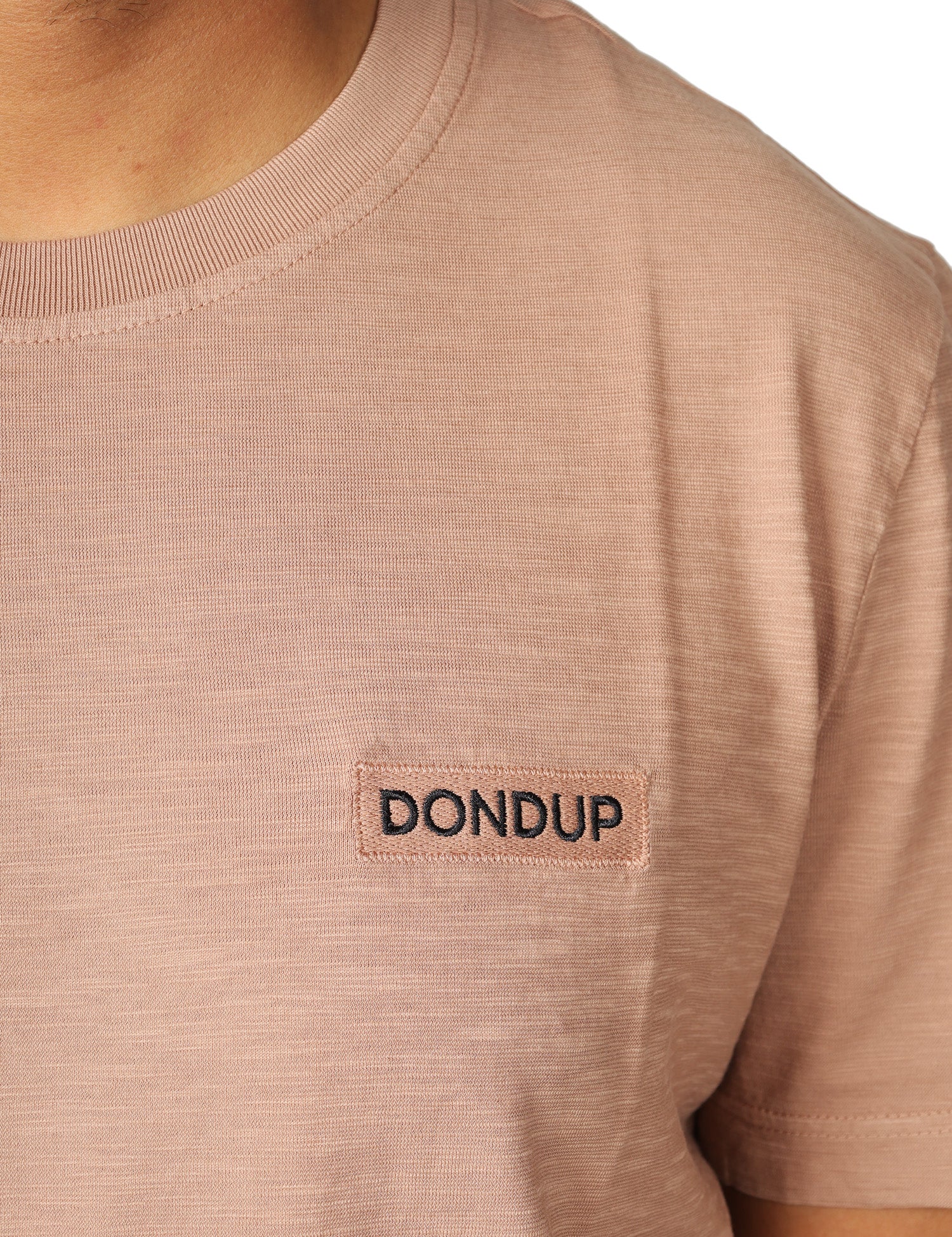 T-SHIRT UOMO DONDUP ORZO GIROCOLLO IN JERSEY FIAMMATO CON LOGO SUL PETTO