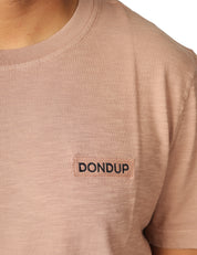 T-SHIRT UOMO DONDUP ORZO GIROCOLLO IN JERSEY FIAMMATO CON LOGO SUL PETTO