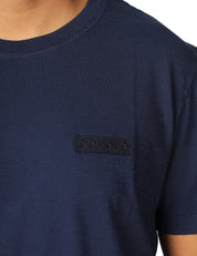 T-SHIRT UOMO DONDUP UNIVERSO GIROCOLLO IN JERSEY FIAMMATO CON LOGO SUL PETTO