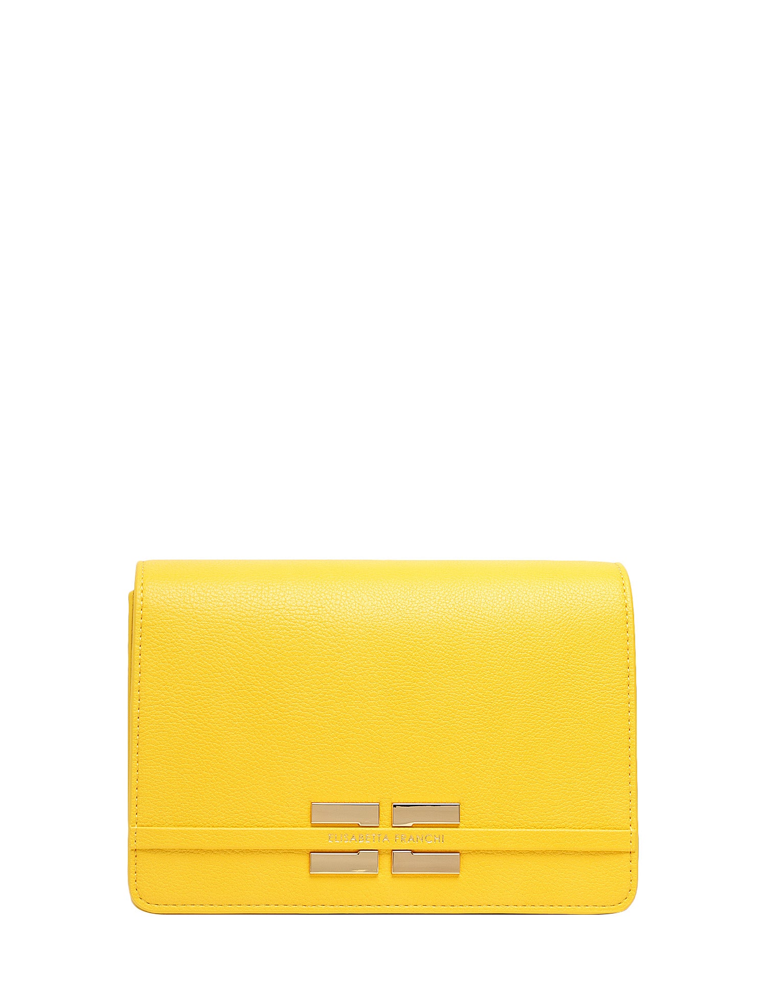 BORSA ELISABETTA FRANCHI GIALLO SUN IN PELLE SINTETICA CON TRACOLLA E PLACCA LOGO