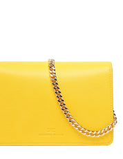 BORSA ELISABETTA FRANCHI GIALLO SUN IN PELLE SINTETICA CON TRACOLLA E PLACCA LOGO