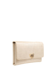BORSA ELISABETTA FRANCHI VANIGLIA IN SUEDE STAMPA COCCO CON DETTAGLIO LOGO SULLA CHIUSURA