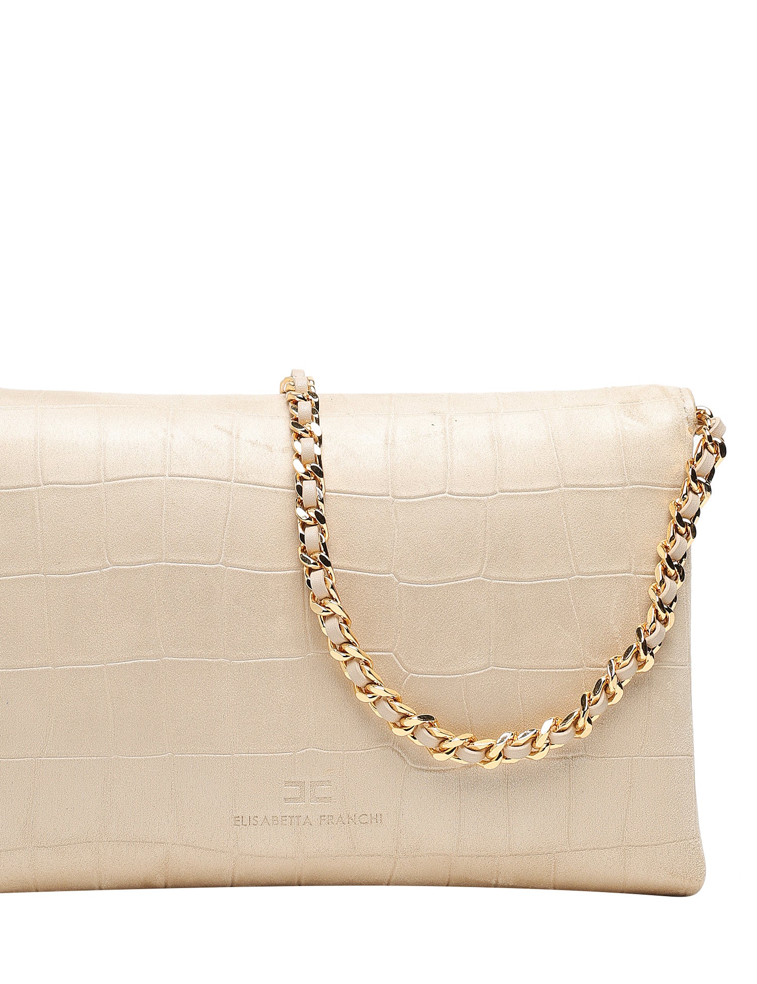 BORSA ELISABETTA FRANCHI VANIGLIA IN SUEDE STAMPA COCCO CON DETTAGLIO LOGO SULLA CHIUSURA