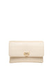 Borsa elisabetta franchi vaniglia in suede stampa cocco con dettaglio logo sulla chiusura