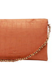 BORSA ELISABETTA FRANCHI CUOIO IN PELLE SCAMOSCIATA STAMPA COCCO CON DETTAGLIO LOGO SULLA CHIUSURA
