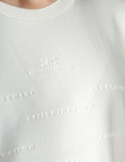 T-SHIRT DONNA ELISABETTA FRANCHI GESSO IN JERSEY CON STAMPA LETTERING IN RILIEVO DAVANTI