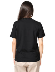 MAGLIA DONNA ELISABETTA FRANCHI NERA GIROCOLLO CON LETTERING IN RILIEVO DAVANTI
