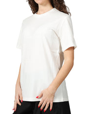 MAGLIA DONNA ELISABETTA FRANCI GESSO GIROCOLLO CON LETTERING IN RILIEVO DAVANTI