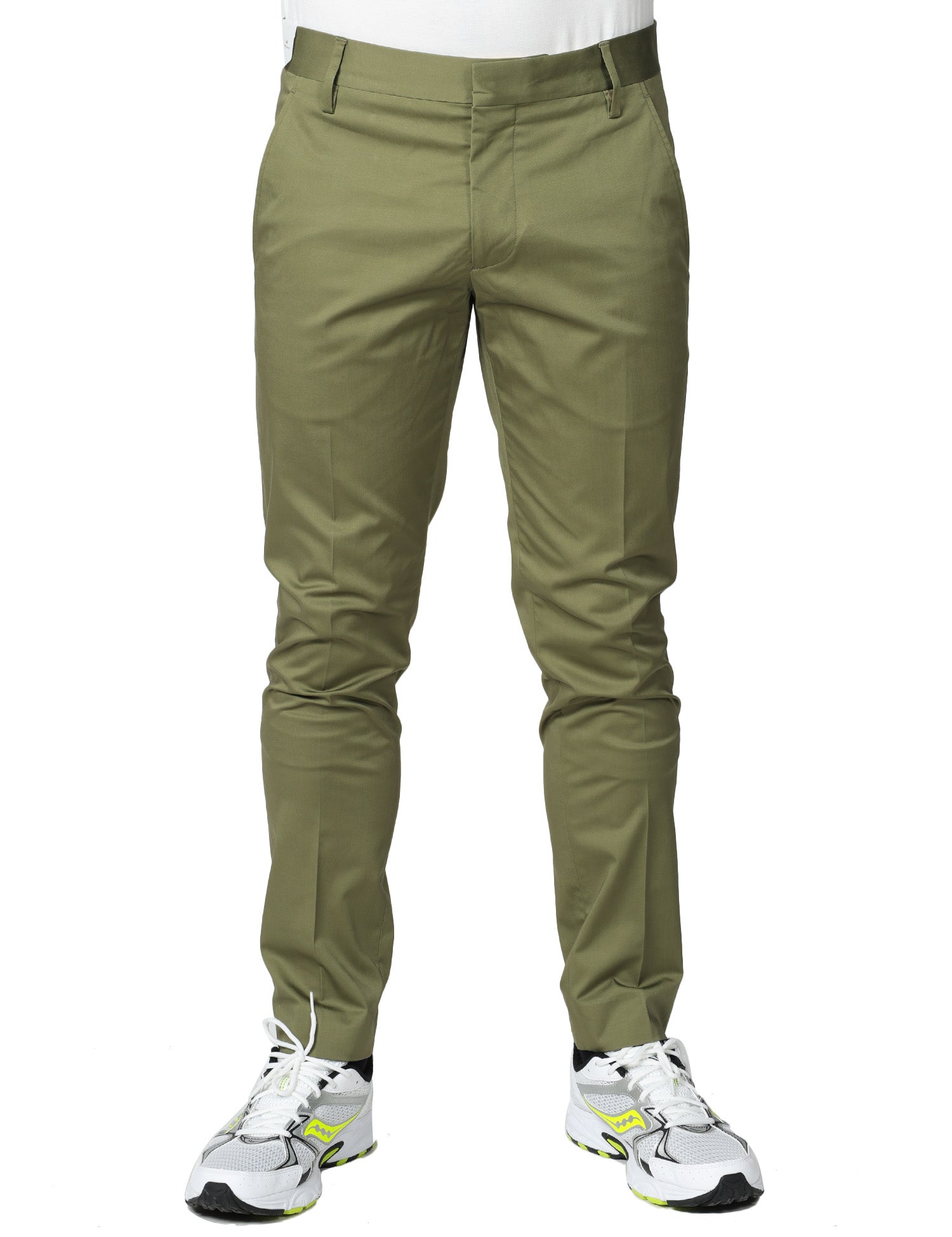 PANTALONE UOMO ENTRE AMIS SENNA MILITARE CON TASCA AMERICA SLIM FIT
