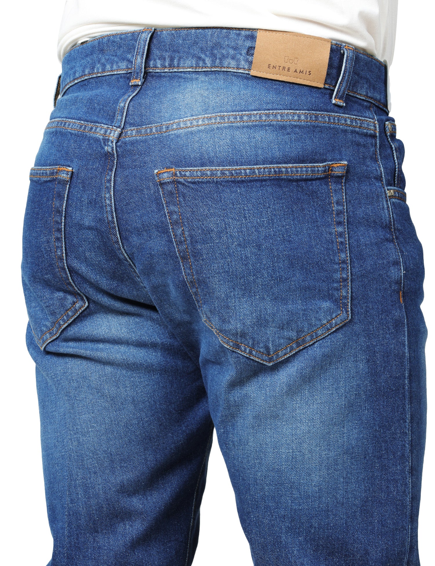 JEANS UOMO ENTRE AMIS CHRIS DENIM SCURO 5 TASCHE REGULAR FIT