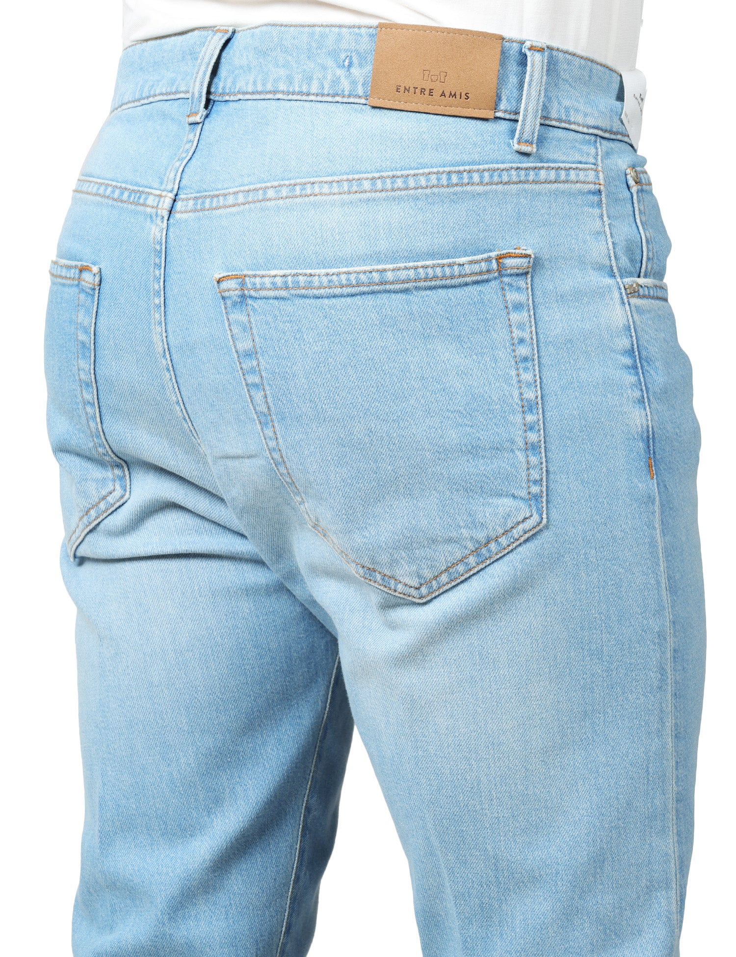 JEANS UOMO ENTRE AMIS CHRIS DENIM CHIARO 5 TASCHE REGULAR FIT