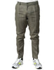 Pantalone uomo entre amis reno militare in lino con pinces ed elastico in vita