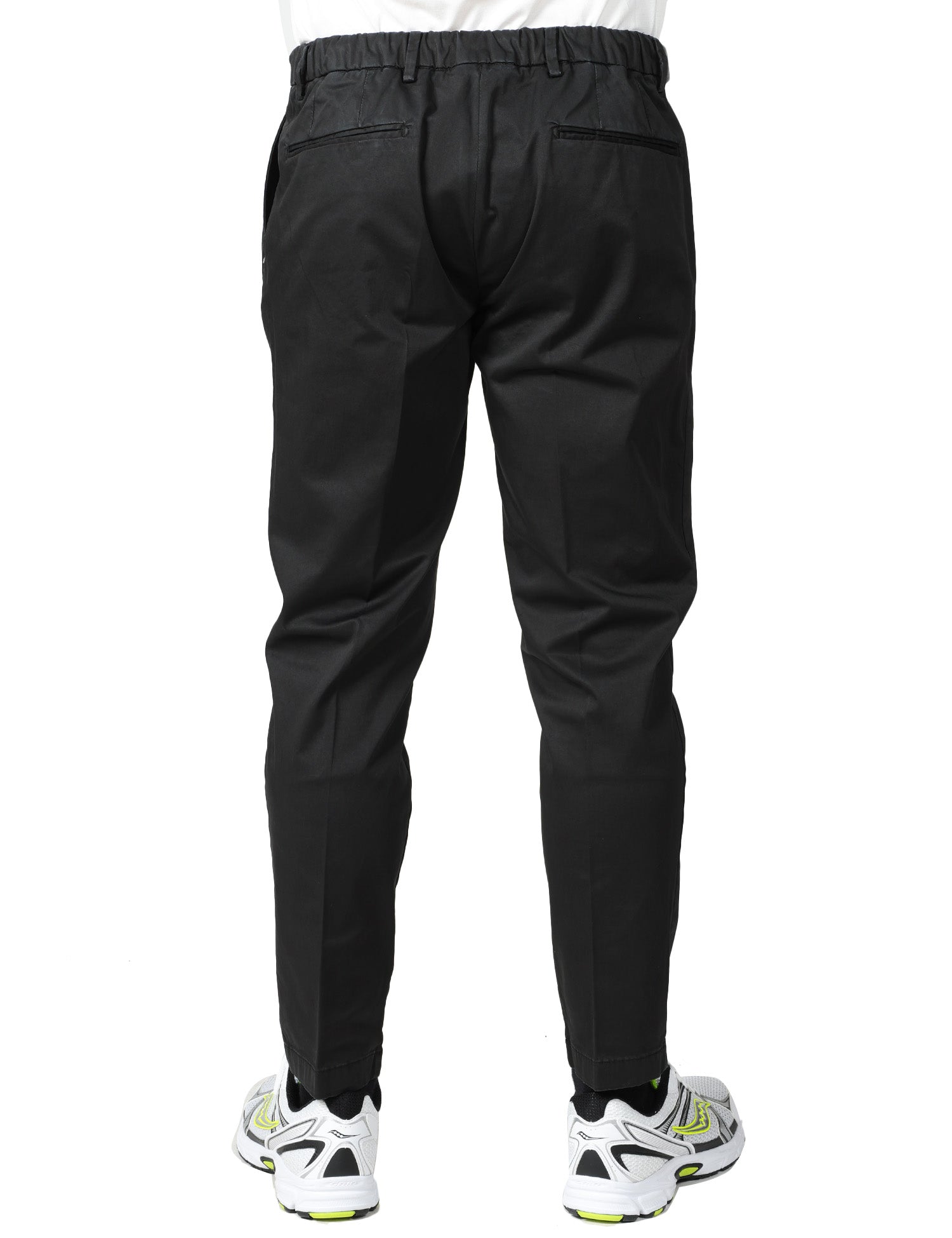 PANTALONE UOMO ENTRE AMIS RENO NERO CON PINCES SINGOLA ED ELASTICO IN VITA