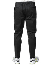 PANTALONE UOMO ENTRE AMIS RENO NERO CON PINCES SINGOLA ED ELASTICO IN VITA