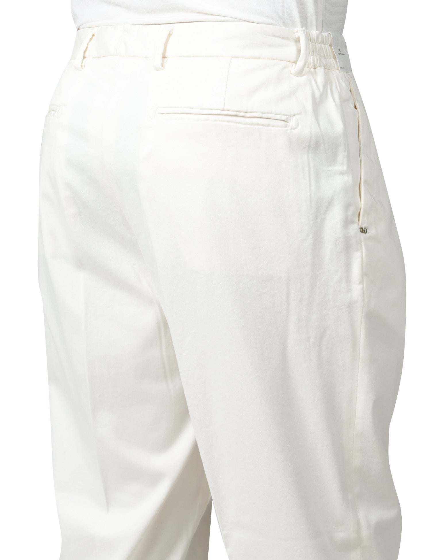 PANTALONE UOMO ENTRE AMIS BIANCO IN COTONE CON PINCES SINGOLA