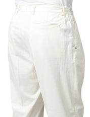 PANTALONE UOMO ENTRE AMIS BIANCO IN COTONE CON PINCES SINGOLA