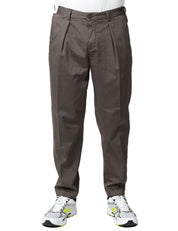 PANTALONE UOMO ENTRE AMIS MONET BROWN CON PINCES SINGOLA CARROT FIT