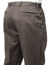 PANTALONE UOMO ENTRE AMIS MONET BROWN CON PINCES SINGOLA CARROT FIT